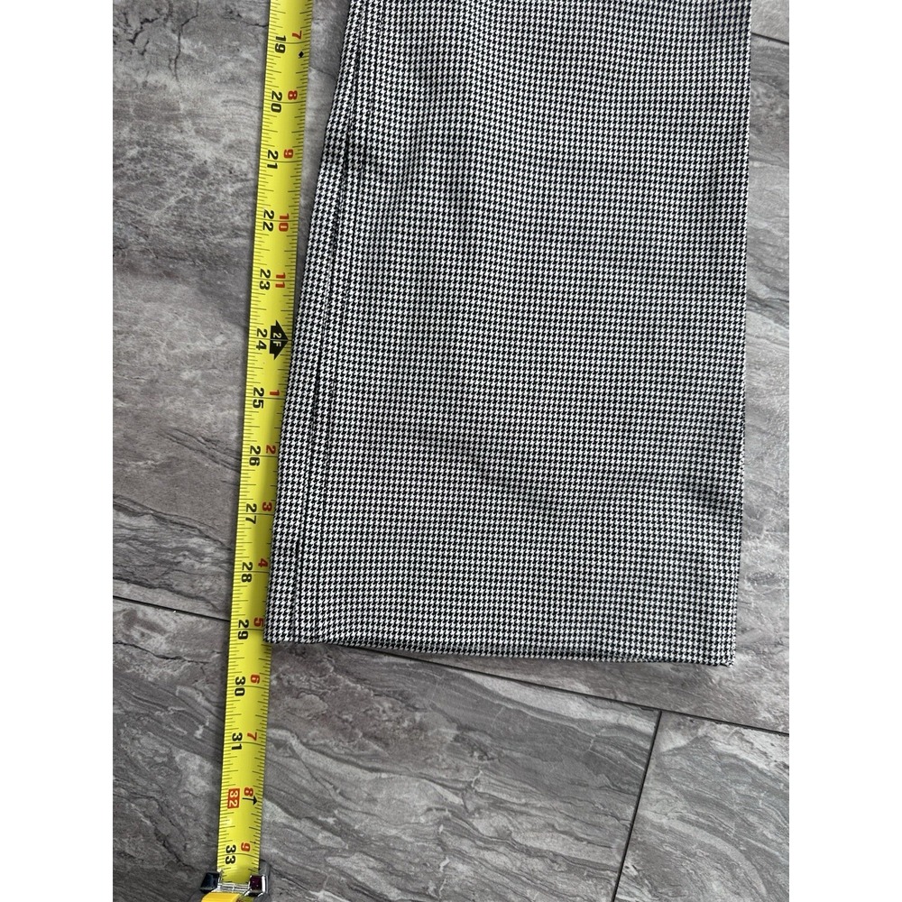 Banana Republic Sloan Pants Women's Size 4 Black White Houndstooth Stretch Ankle - Picture 5 of 7